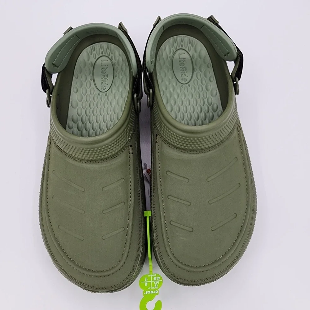 Crocs Yukon Vista II Clogs Mens 13 LiteRide Adjustable‎ Strap Army Green NEW